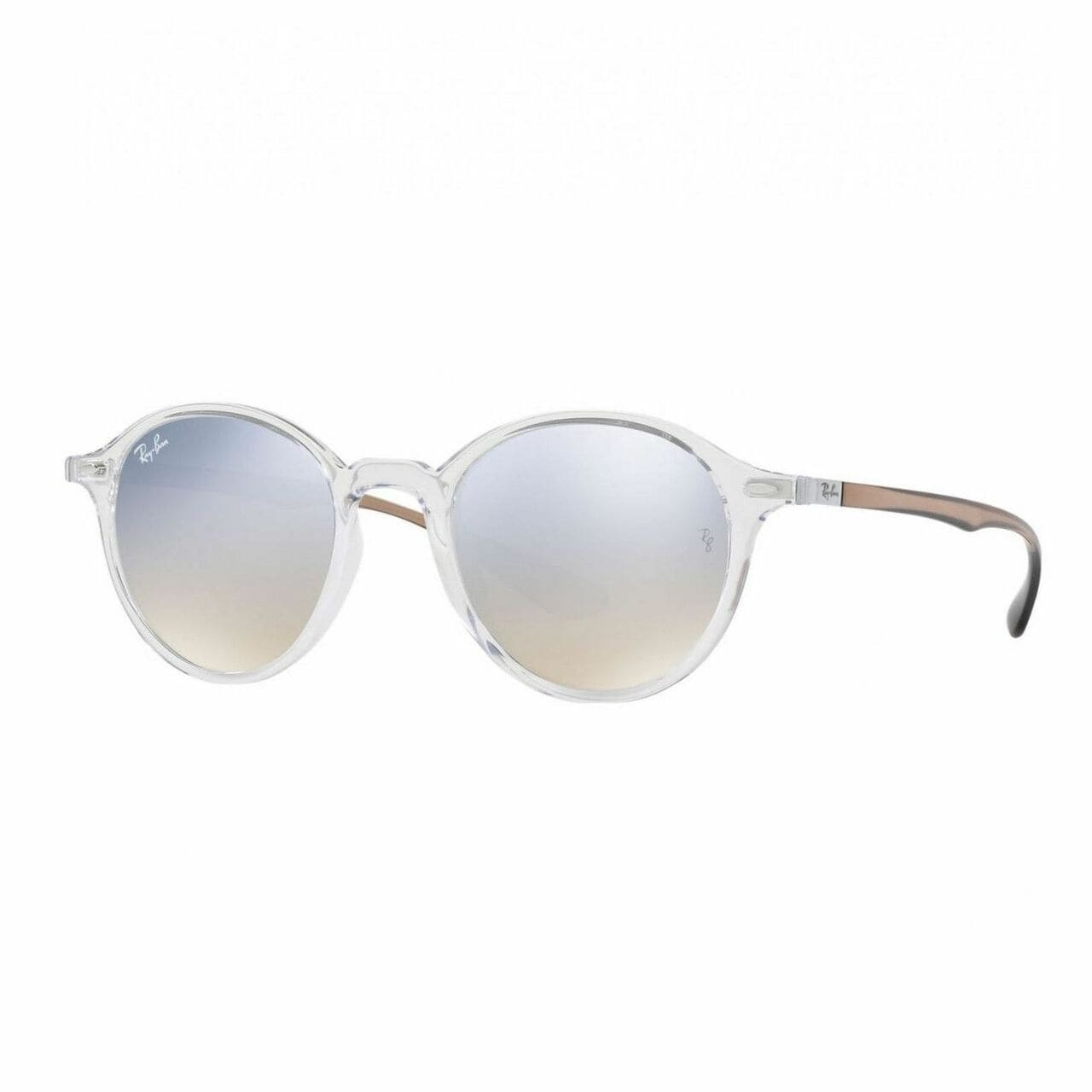 Ray-Ban RB4237-62909U Transparent Brown Round Silver Gradient Flash Lens Sunglasses 8053672739114