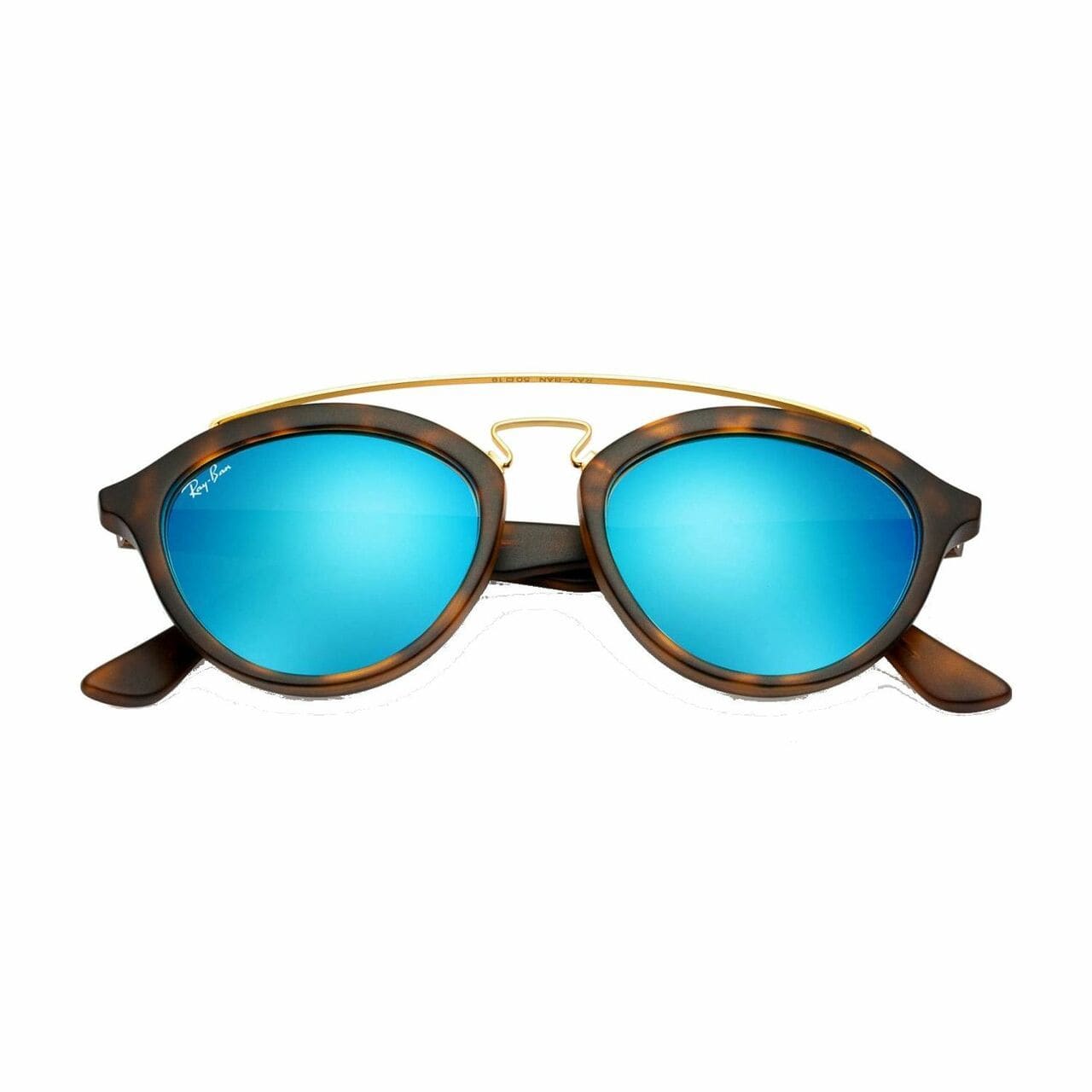 Ray-Ban RB4257-609255 Gatsby II Tortoise Round Blue Mirror Lens Propionate Sunglasses 8053672615821