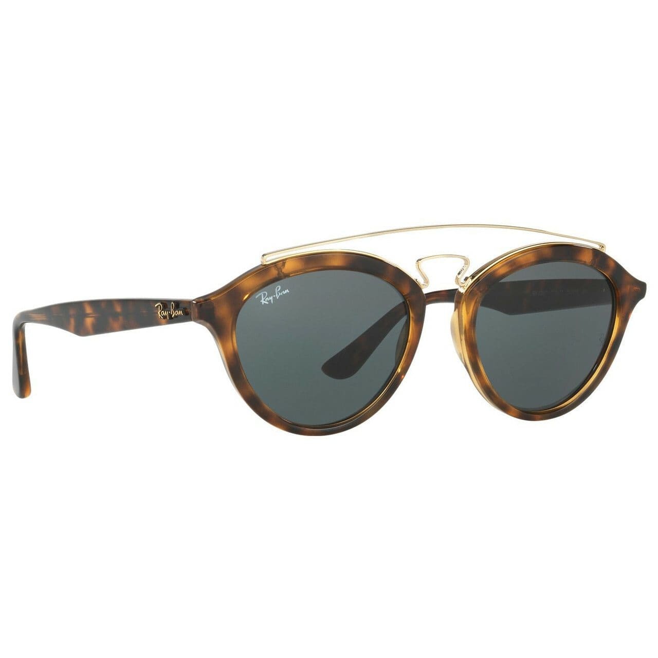 Ray-Ban Gatsby II RB4257 710/71 Sunglasses Double Bridge Tortoise Frame and Green Mirror Round Lens  8053672615814