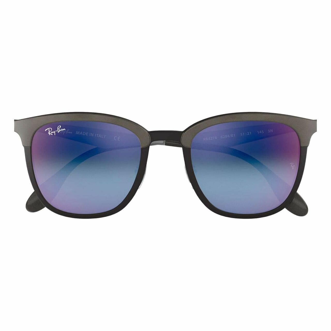 Ray-Ban RB4278-6284B1 Black Grey Square Blue Violet Gradient Mirror Lens Sunglasses 8053672730548