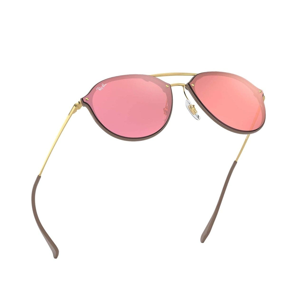 Ray-Ban RB4292N-6327E4 Blaze Brown Gold Round Pink Mirror Lens Sunglasses 8053672837919