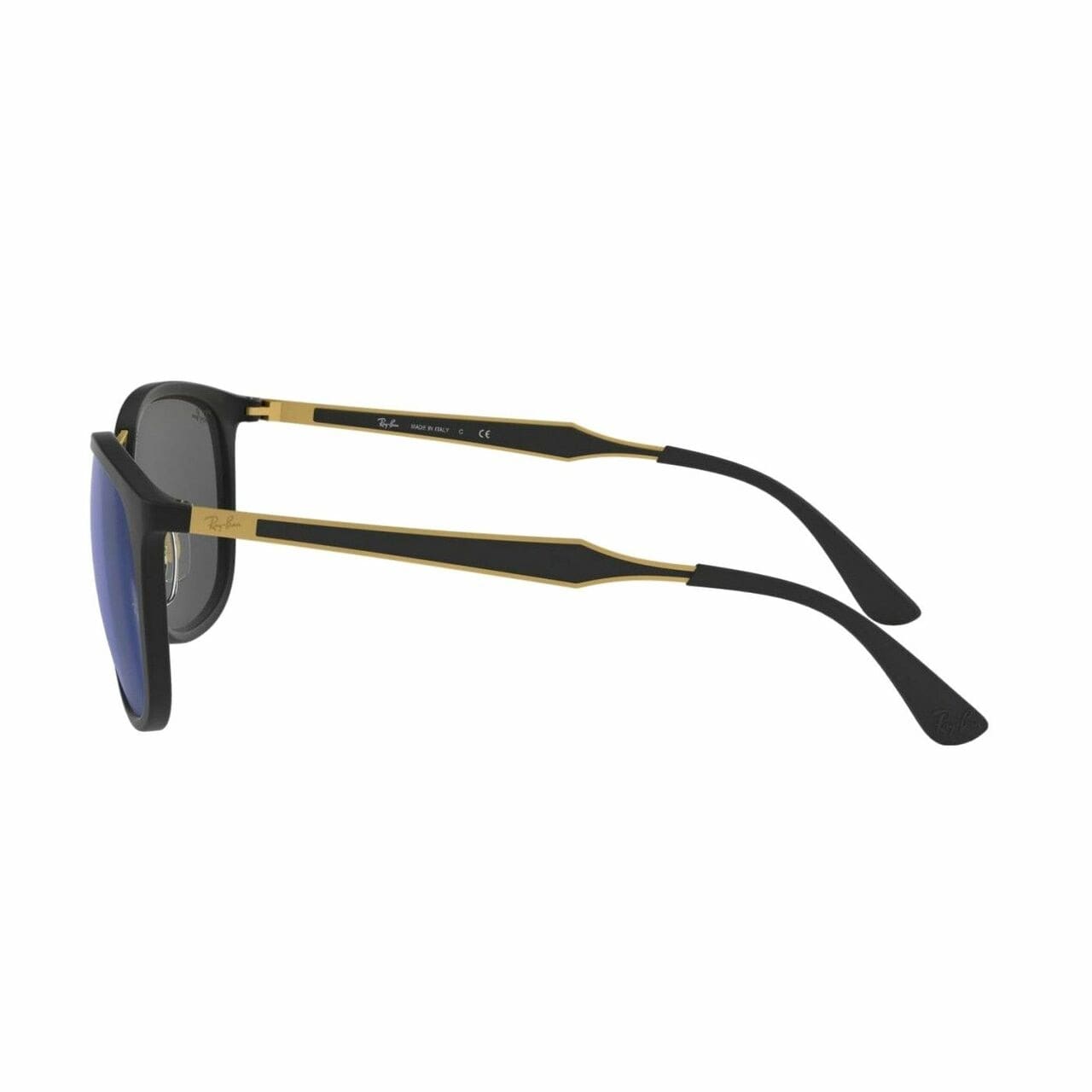 Ray-Ban RB4299-601S55 Black Gold Square Nylon Blue Mirror Lens Sunglasses 8053672869644