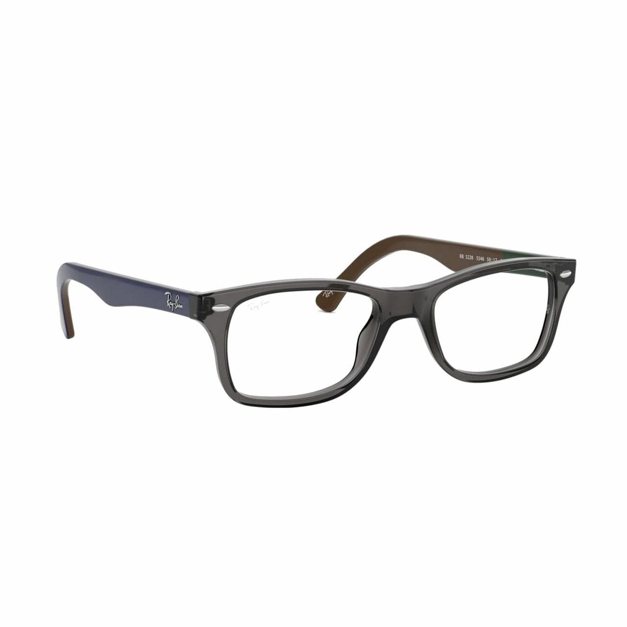 Ray-Ban RB5228-5546 Grey Blue Rectangular Unisex Acetate Eyeglasses 8053672430011