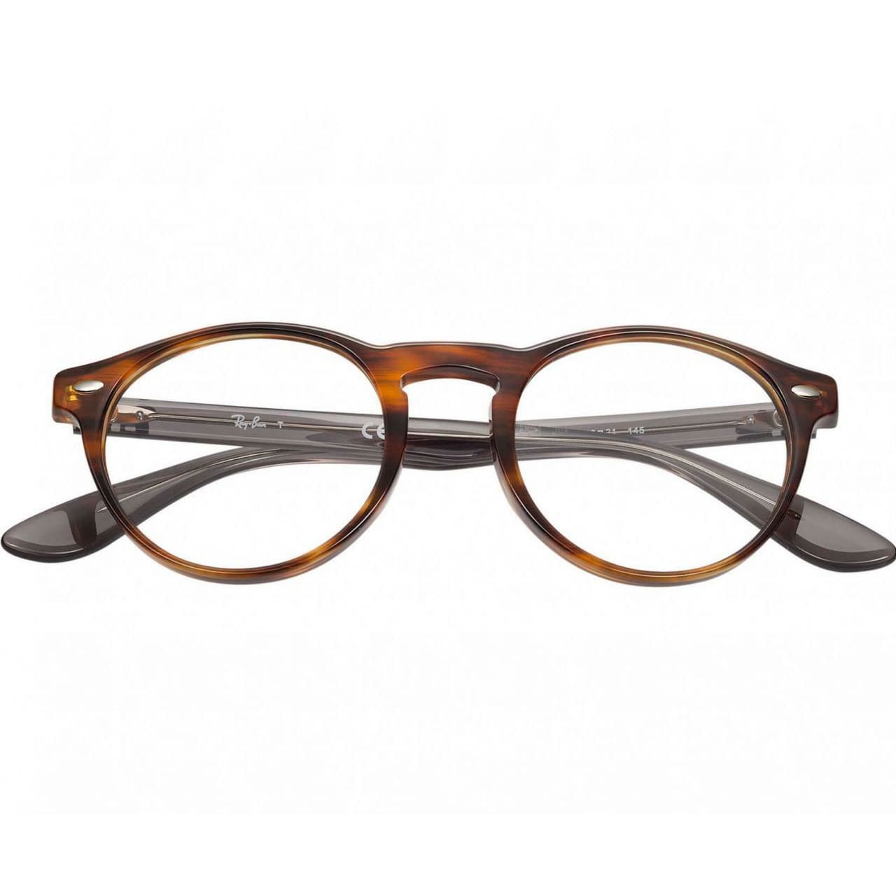 Ray-Ban RB5283-5607 Tortoise Grey Round Acetate Eyeglasses Frames 8053672554571