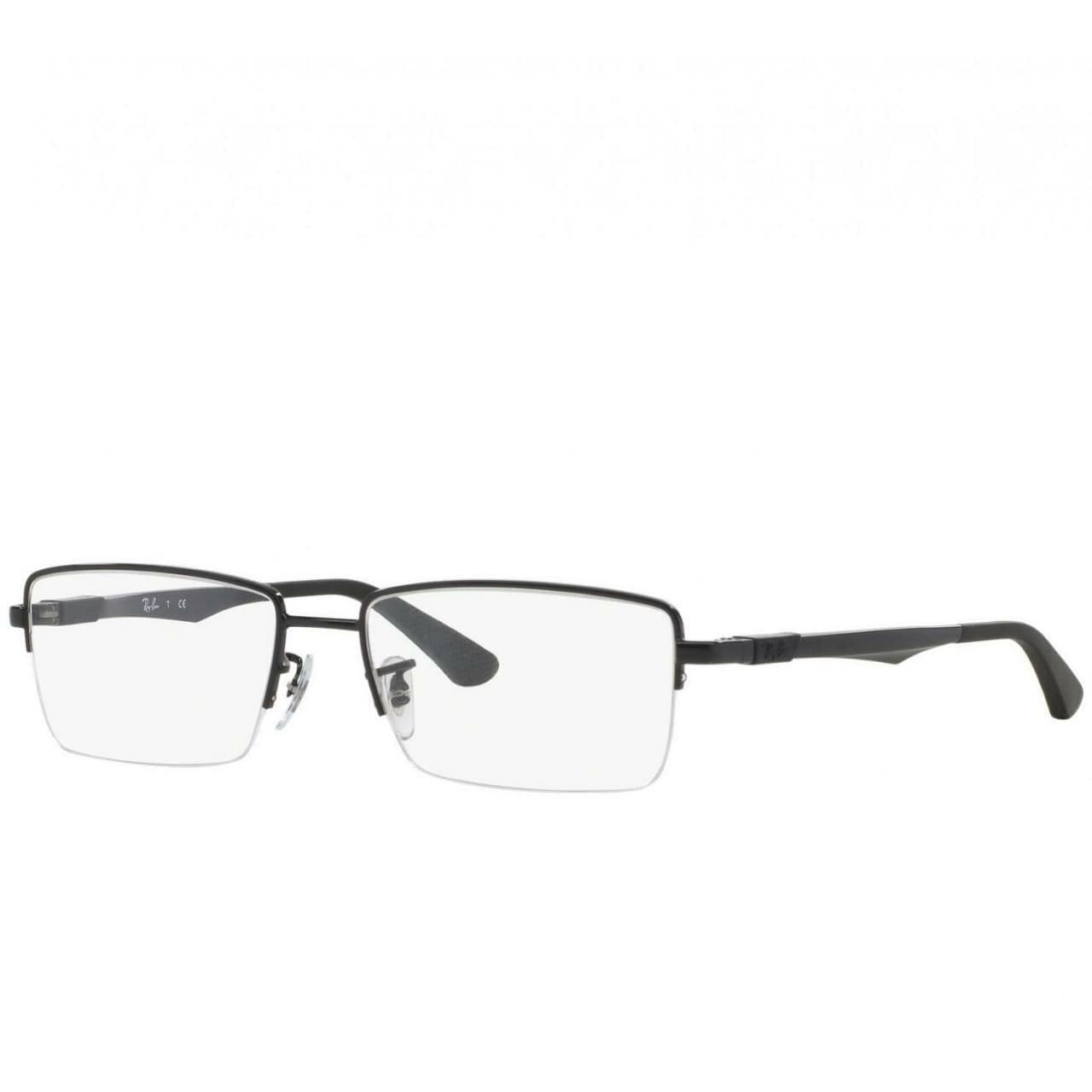 Ray-Ban RB6263-2509 Black Rectangular Metal Unisex Eyeglasses 8053672060355