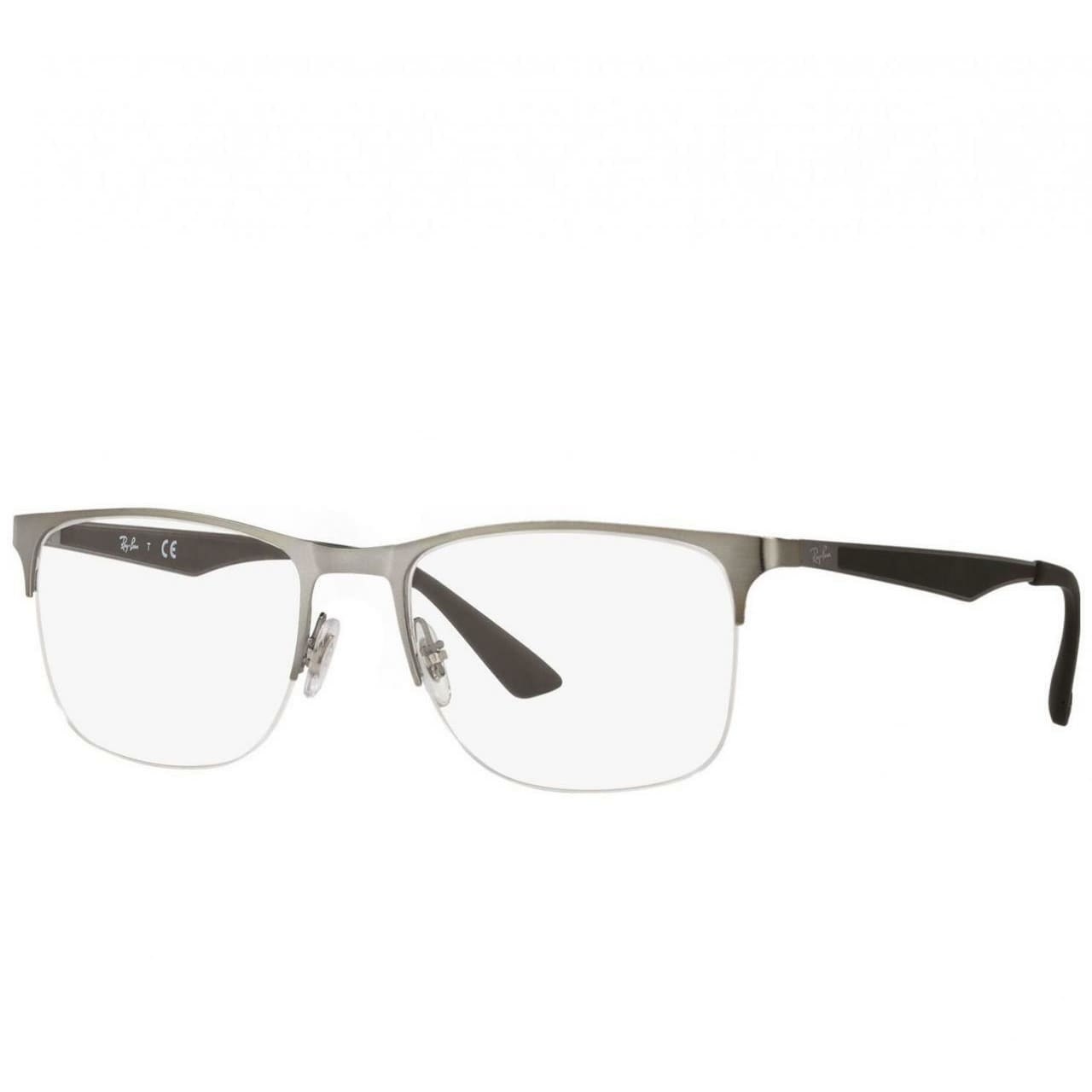 Ray-Ban RB6362 2502 Black Gunmetal Full Rim Square Metal Eyeglasses Frames 8053672552010