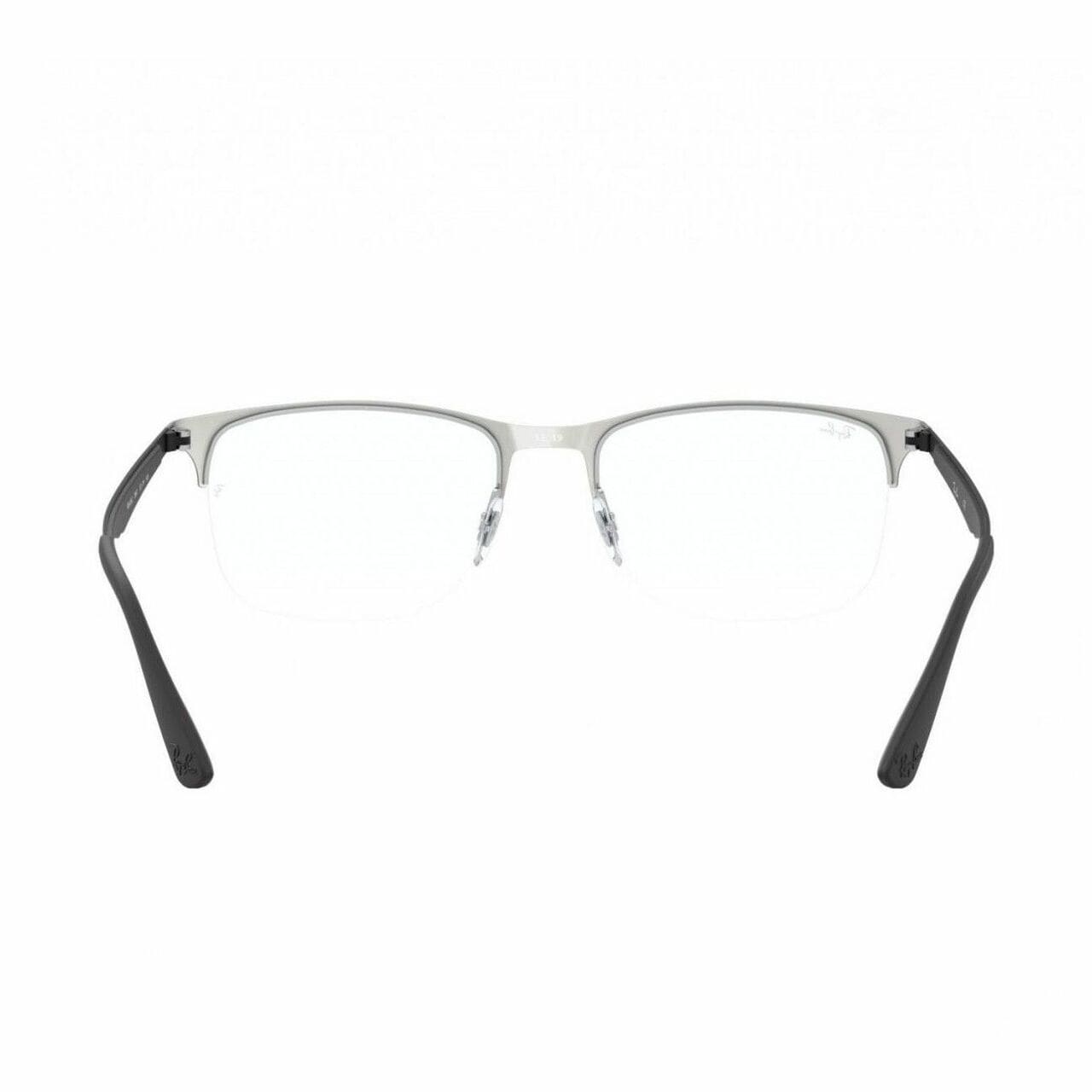 Ray-Ban RB6362-2861 Black Silver Square Men's Metal Eyeglasses 8053672727920