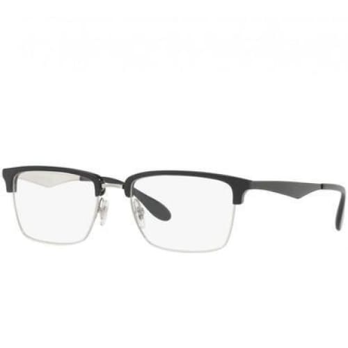 Ray-Ban RB6397-2932 Silver with Black Rectangular Metal 