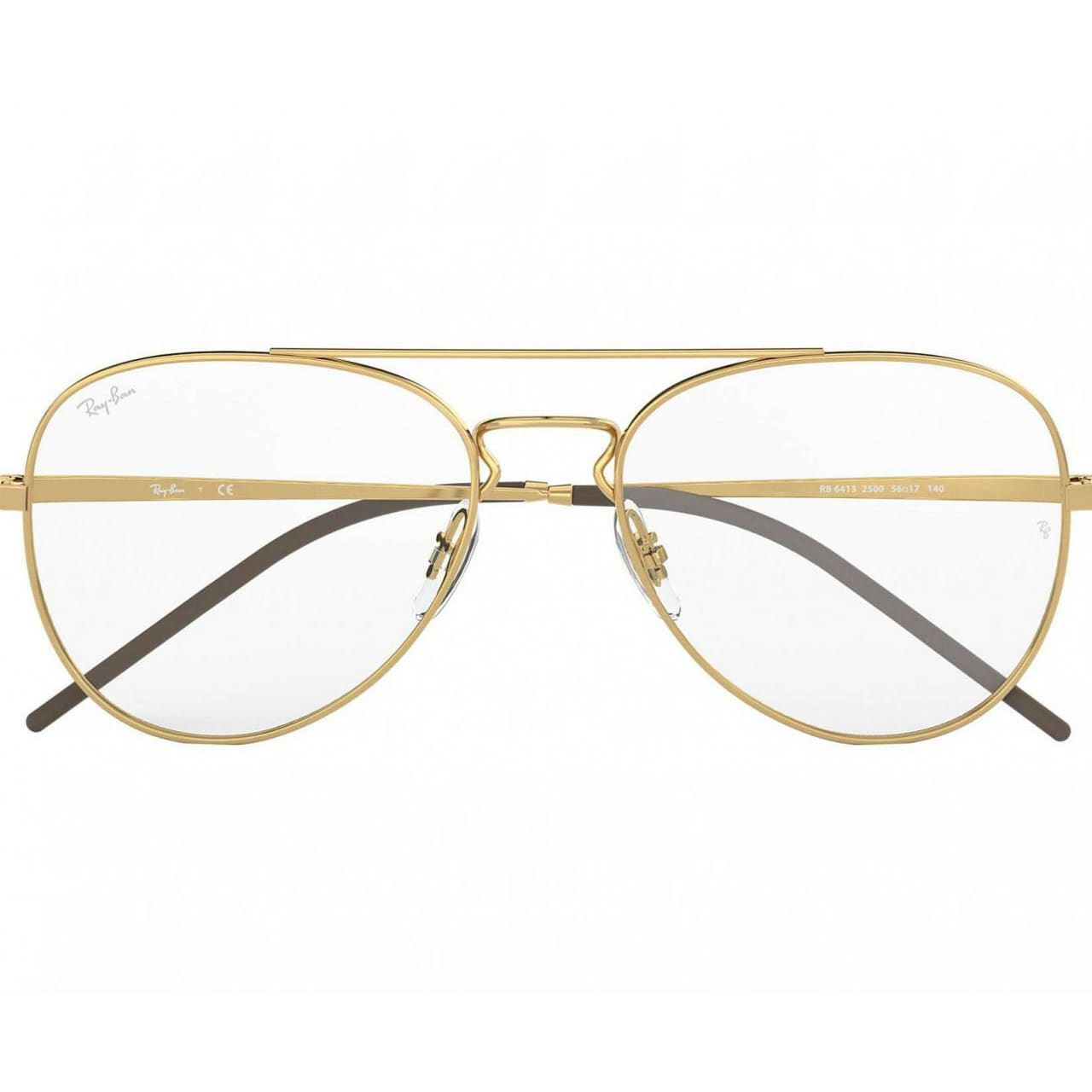 Ray-Ban RB6413 2500 Gold Full Rim Metal Pilot Eyeglasses Frames 8053672862928