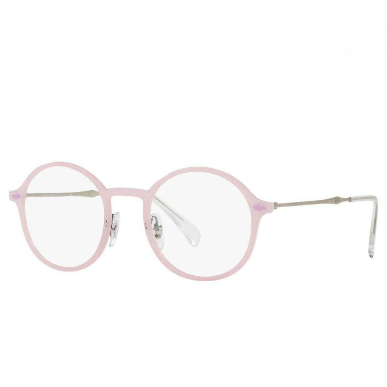 Ray-Ban RB7087 5639 Pink with Silver Full Rim LightRay Titanium Round Optical Frames 8053672603590
