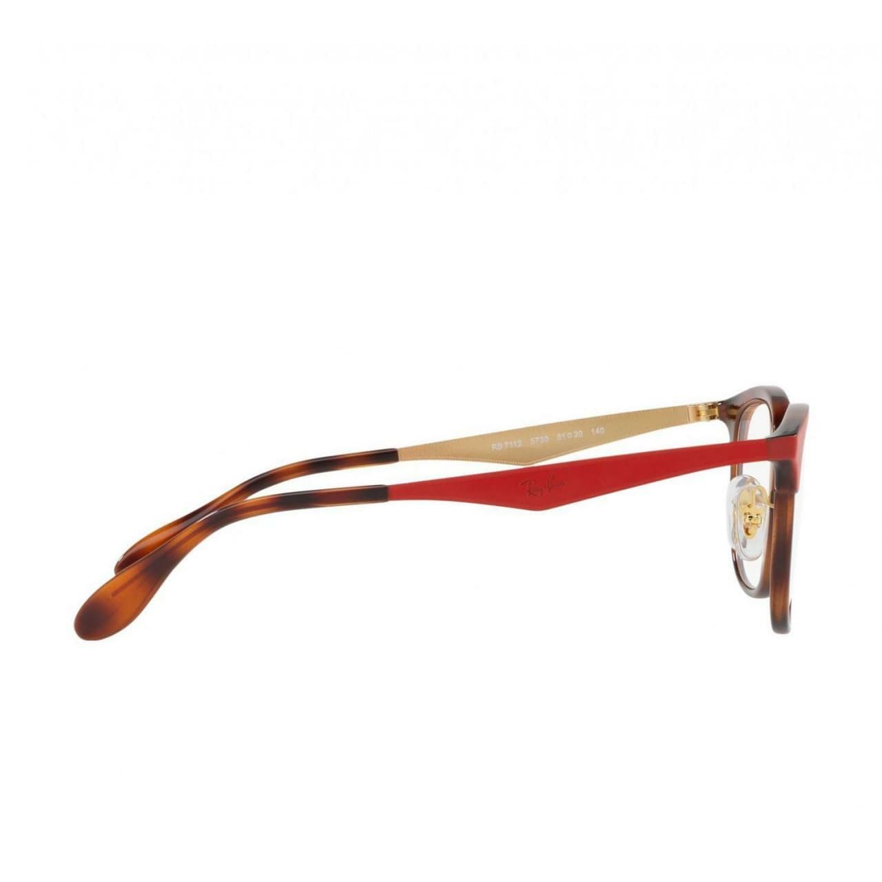 Ray-Ban RB7112-5730 Red Gold Injected Round Unisex Eyeglasses 8053672782141