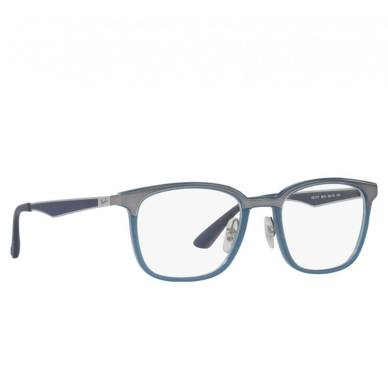 Ray-Ban RB7117-8019 Gunmetal Blue Square Unisex Nylon Eyeglasses 8053672728361