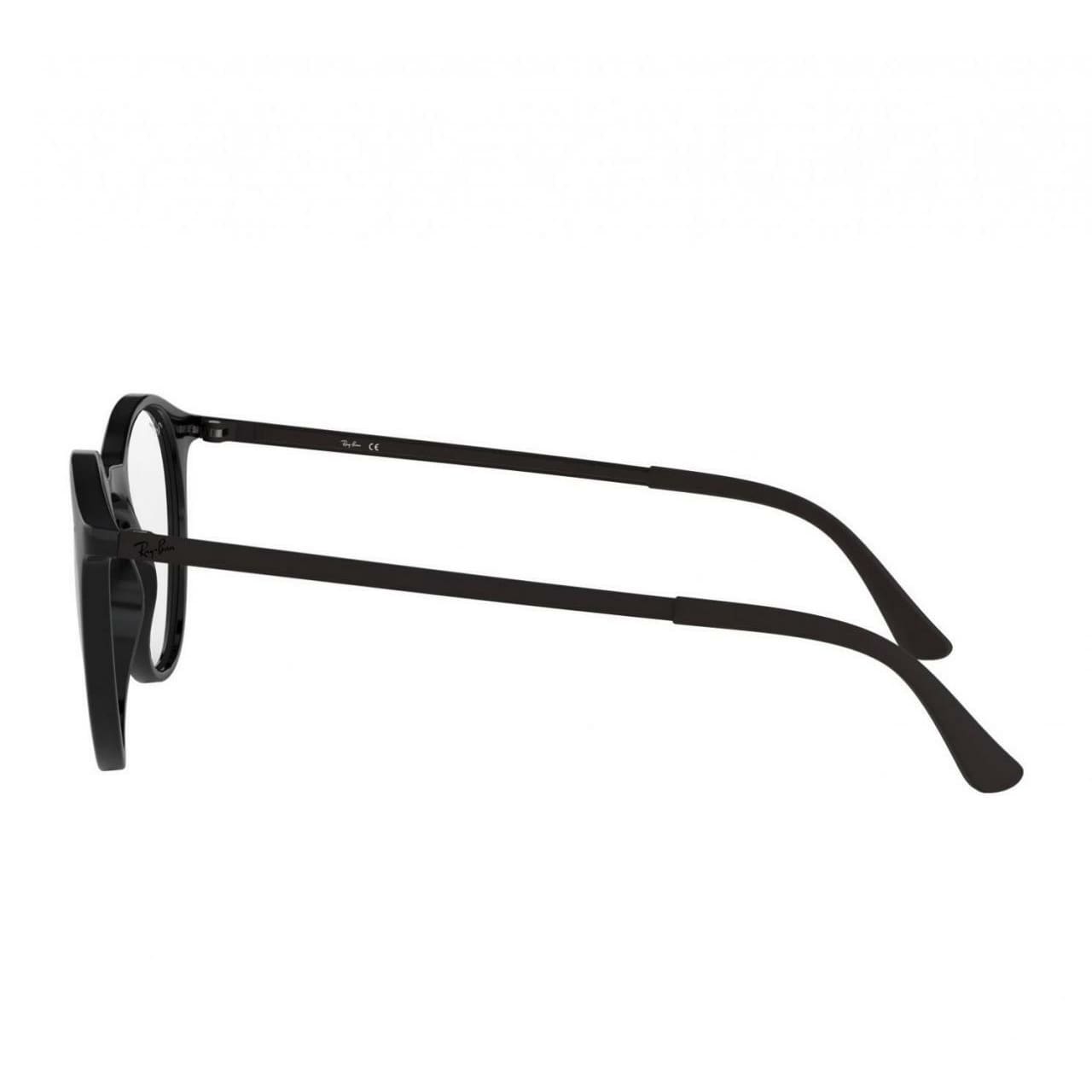 Ray-Ban RB7132-2000 Black Round Injected Unisex Eyeglasses 8053672769951