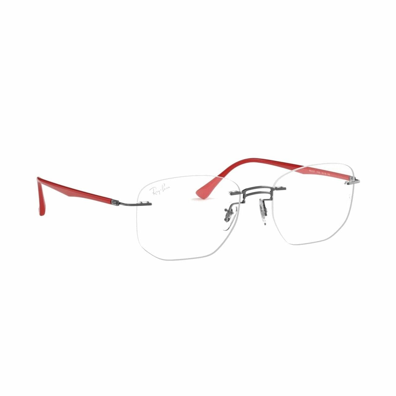 Ray-Ban RB8757-1192 Gunmetal Red Square Men's Titanium Eyeglasses 8053672930757