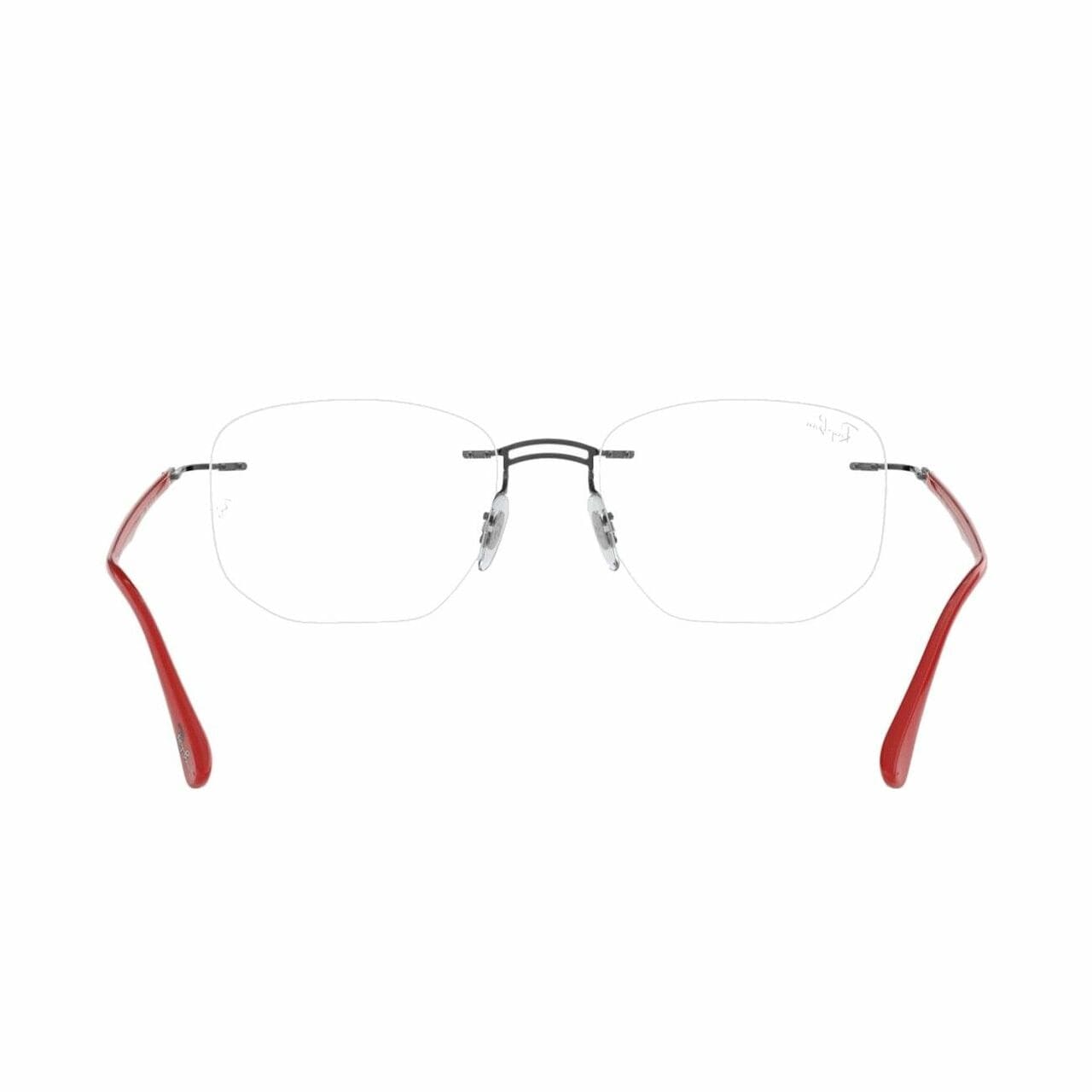 Ray-Ban RB8757-1192 Gunmetal Red Square Men's Titanium Eyeglasses 8053672930757