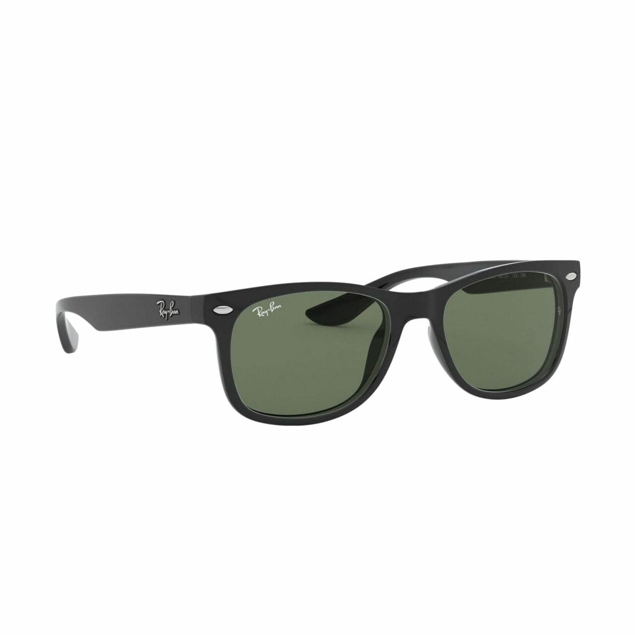 Ray-Ban RJ9052S-100/71 New Wayfarer Junior Black Square Green Classic Lens Sunglasses 805289432012