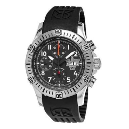 Revue Thommen 16071.6834 Airspeed XLarge Black Dial Rubber 