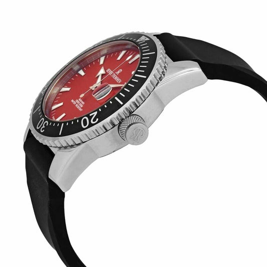 Revue Thommen 17030.2536 Diver Red Dial Men's Black Rubber Automatic Watch 794504337846