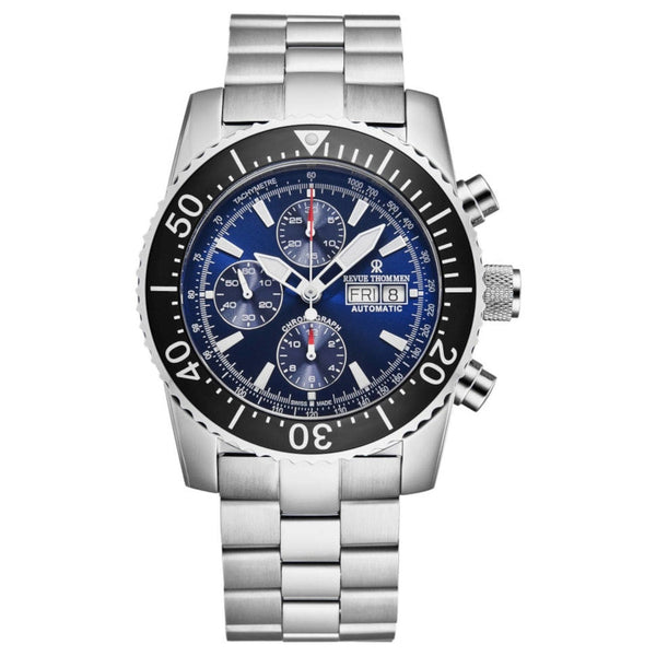 Revue Thommen 17030.6123 Men's 'Divers' Blue Dial Day-Date Chronograph Automatic Watch