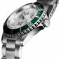 Revue Thommen 17571.2124 Diver Silver Dial Green Bezel Men's Stainless Steel Swiss Watch 794504338041