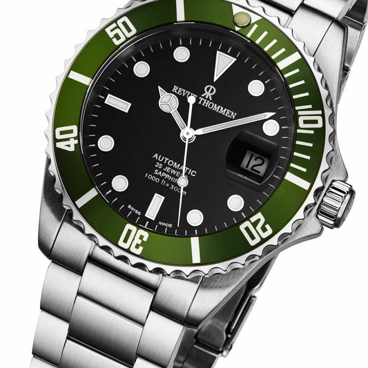 Revue Thommen 17571.2134 Diver XL Black Dial Stainless Steel Men's Swiss Mechanical Watch 4250311108957