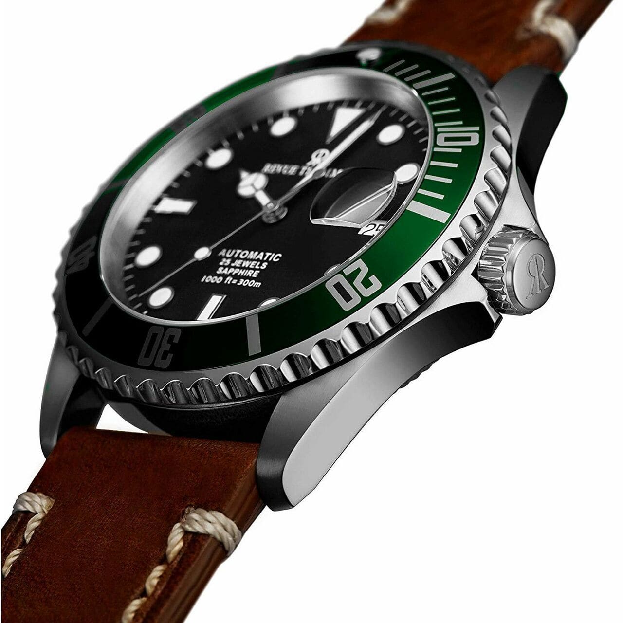 Revue Thommen 17571.2534 Diver Black Dial Men's Brown Leather Swiss Automatic Watch 794504338843