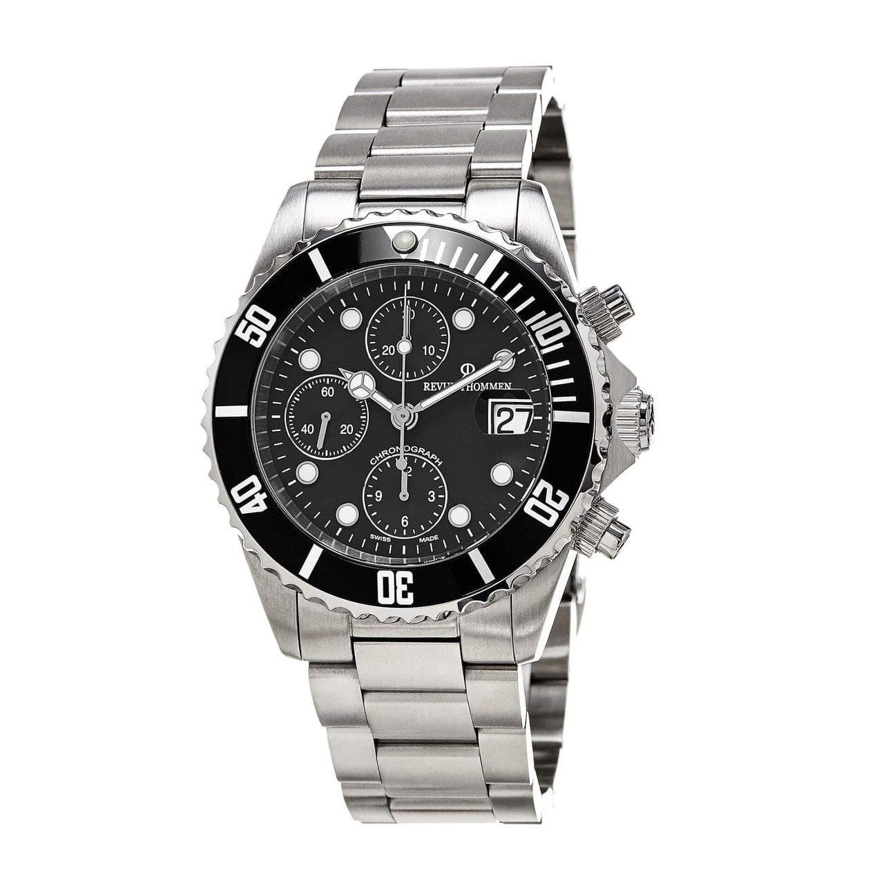 Revue Thommen 17571.6137 Diver Silver Stainless Steel Black Dial Chronograph Automatic Watch 794504234947