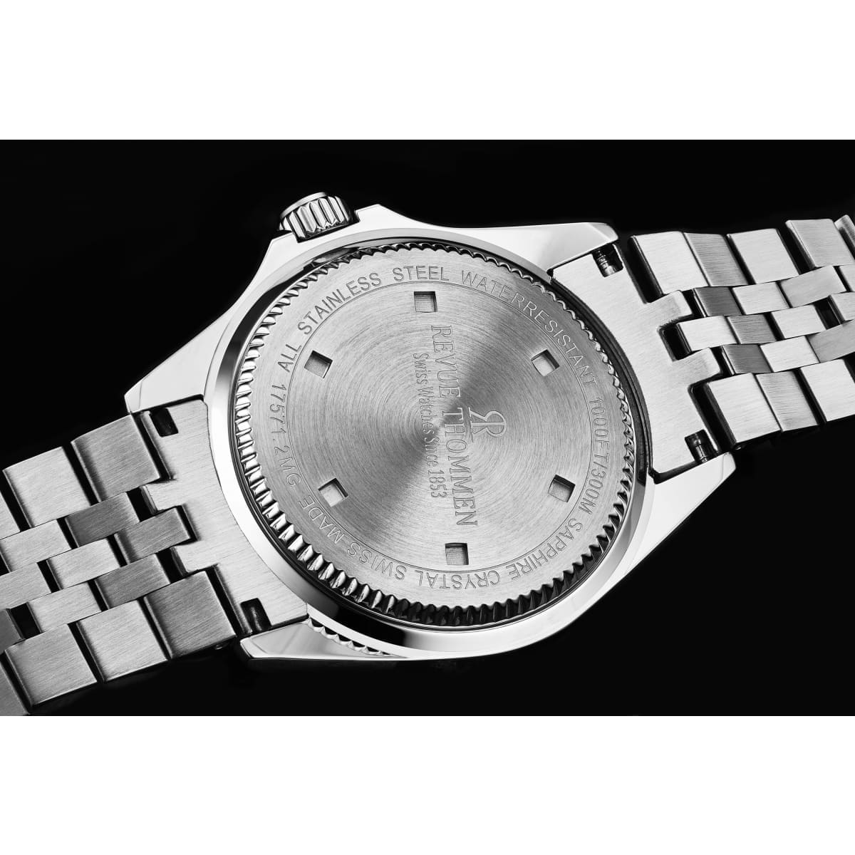 Revue Thommen Men’s ’Diver’ Black Dial Stainless Steel Bracelet Automatic Watch 17571.2234 - On sale
