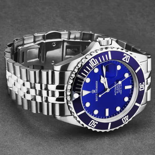Revue Thommen Men’s ’Diver’ Blue Dial Stainless Steel Bracelet Automatic Watch 17571.2228 - On sale