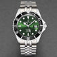 Revue Thommen Men’s ’Diver’ Green Dial Stainless Steel Bracelet Automatic Watch 17571.2222 - On sale