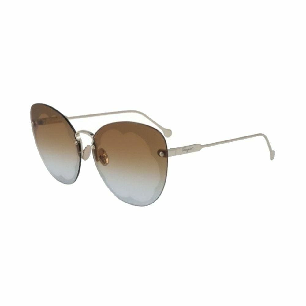 Salvatore Ferragamo SF178S-730 Fiore Shiny Gold Butterfly Burn Mint Lens Women's Sunglasses 886895383356