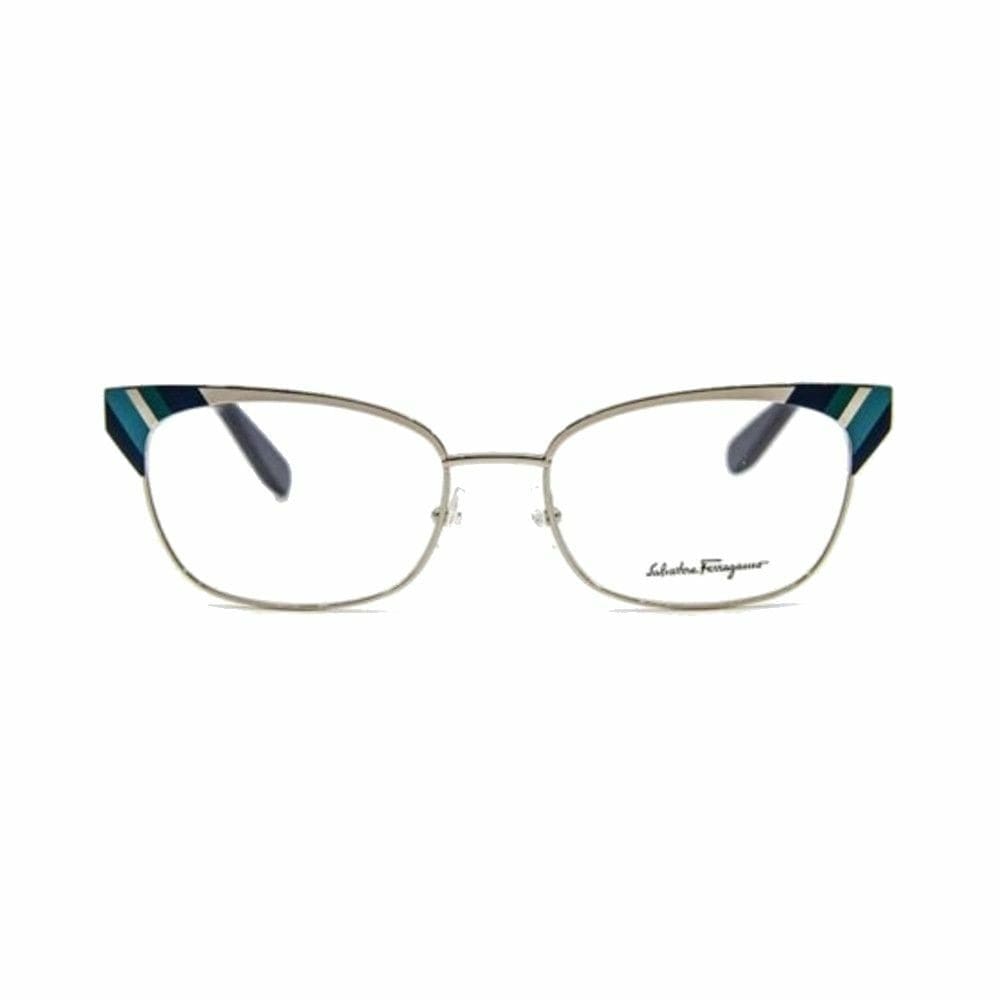 Salvatore Ferragamo SF2160-714 Light Gold Blue Square Women's Metal Eyeglasses 886895321815