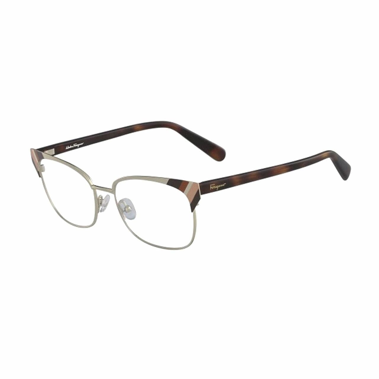 Salvatore Ferragamo SF2160-723 Gold Tortoise Square Women's Metal Eyeglasses 886895321846