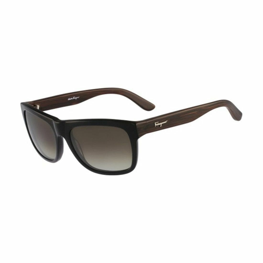 Salvatore Ferragamo SF686S-001 Black Rectangular Gradient Brown Lens Men's Sunglasses 883121937833