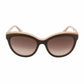 Salvatore Ferragamo SF757S-255 Brown Rose Cat Eye Gradient Brown Lens Sunglasses 886895208215