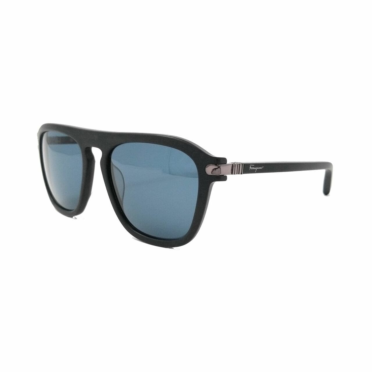Salvatore Ferragamo SF786S-001 Matte Black Square Grey Lens Sunglasses 886895237062