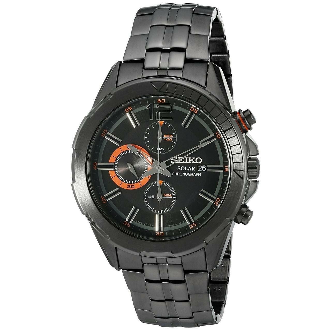 Seiko SSC383 Recraft Ion Plated Black Dial Men's Chronograph Watch 029665182234