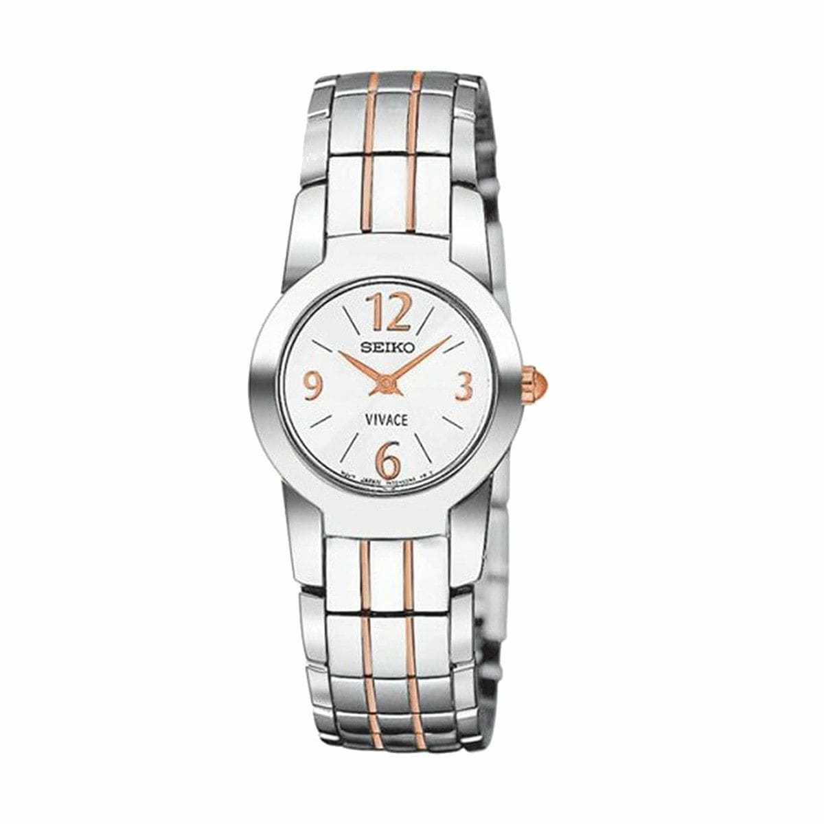 Seiko SUJ279 Vivace Two Tone Stainless Steel White Dial Women's Watch 029665122926