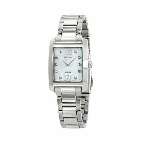 Seiko SUP377 Solar Stainless Steel Mother of Pearl Dial 