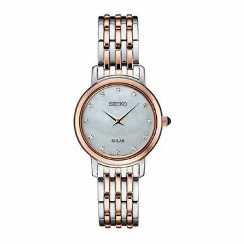 Seiko SUP408 Two Tone Rosegold Stainless Steel Mother of 