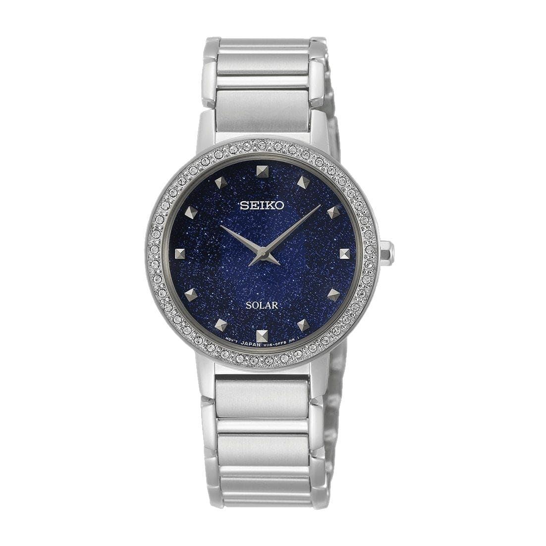 Seiko SUP433 Conceptual Silver Stainless Steel Glitter Blue Dial Women's Crystal Watch 029665197580