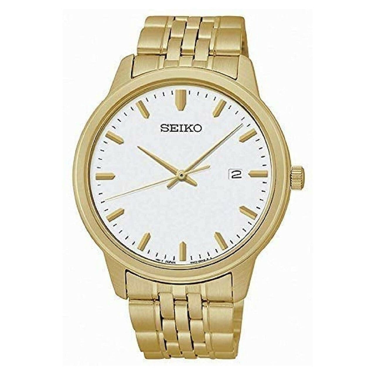 Seiko SUR096 Gold Stainless Steel White Dial Men's Quartz Watch 029665178565