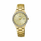 Seiko SUR674 Gold Stainless Steel Swarovski Crystals Champagne Dial Women's Watch 029665191434