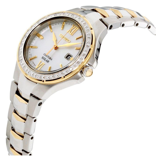 Seiko SUT240 Coutura 24 Diamond Mother of Pearl Dial Two Tone Stainless Women's Watch 029665182098