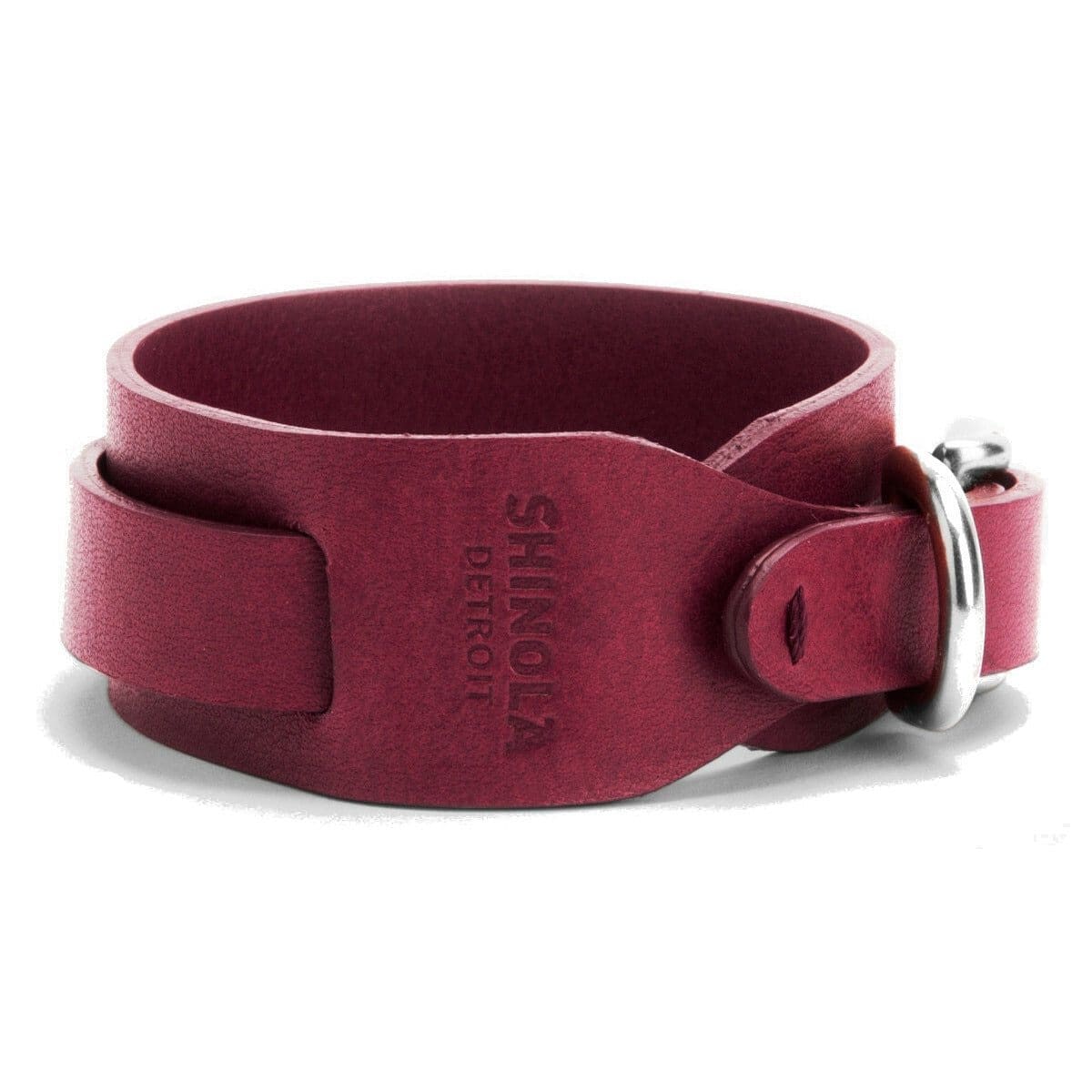 Shinola Detroit Double-Wrap Burgundy Leather Bracelet 887365180192