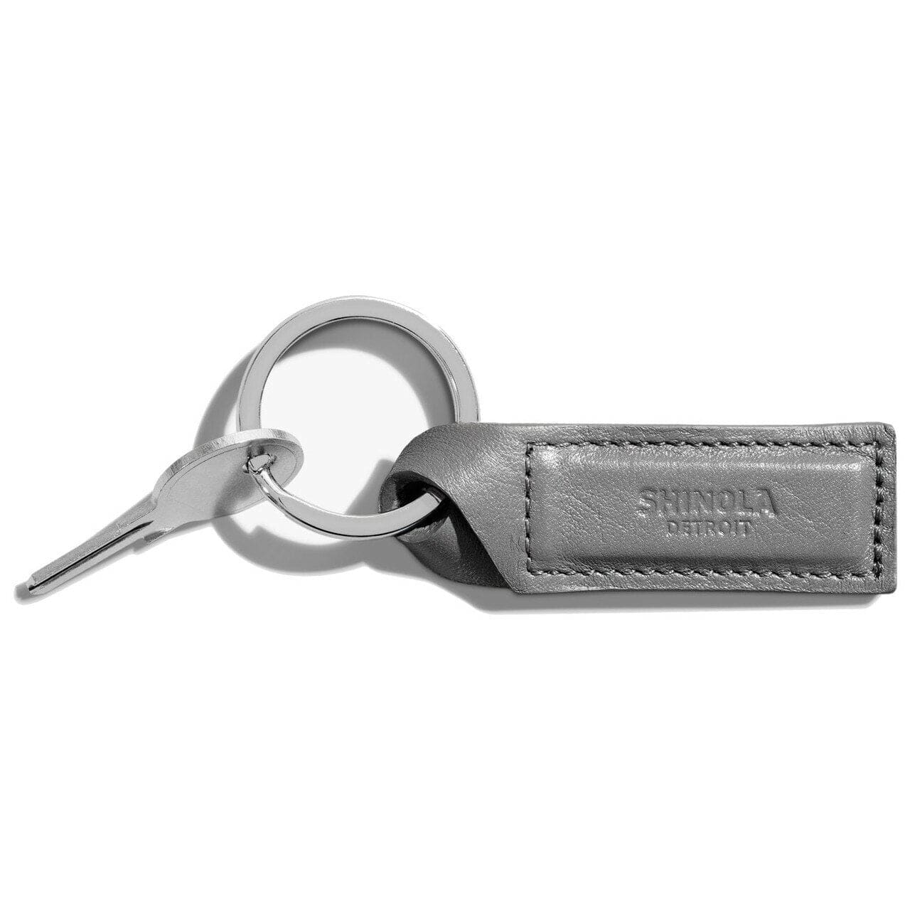 Shinola Premium Gunmetal Leather Twist Key Fob 887365234307