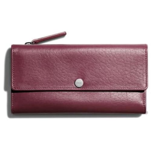 Shinola Signature Snap Closure Burgundy Leather Wallet - 