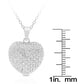 Sterling Silver Genuine Diamond Accent Puffed Heart Necklace