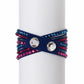 Swarovski 5194200 Slake Dark Blue Alcantara Mixed Colored Crystals Women's Deluxe Bracelet 768549787386