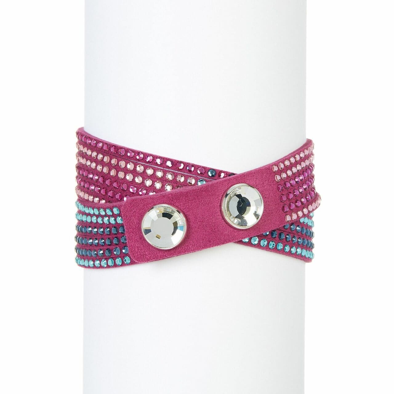 Swarovski 5202465 Slake 2 in 1 Fuchsia Alcantara Fabric Women's Two Shades Crystals Bracelet 768549787836